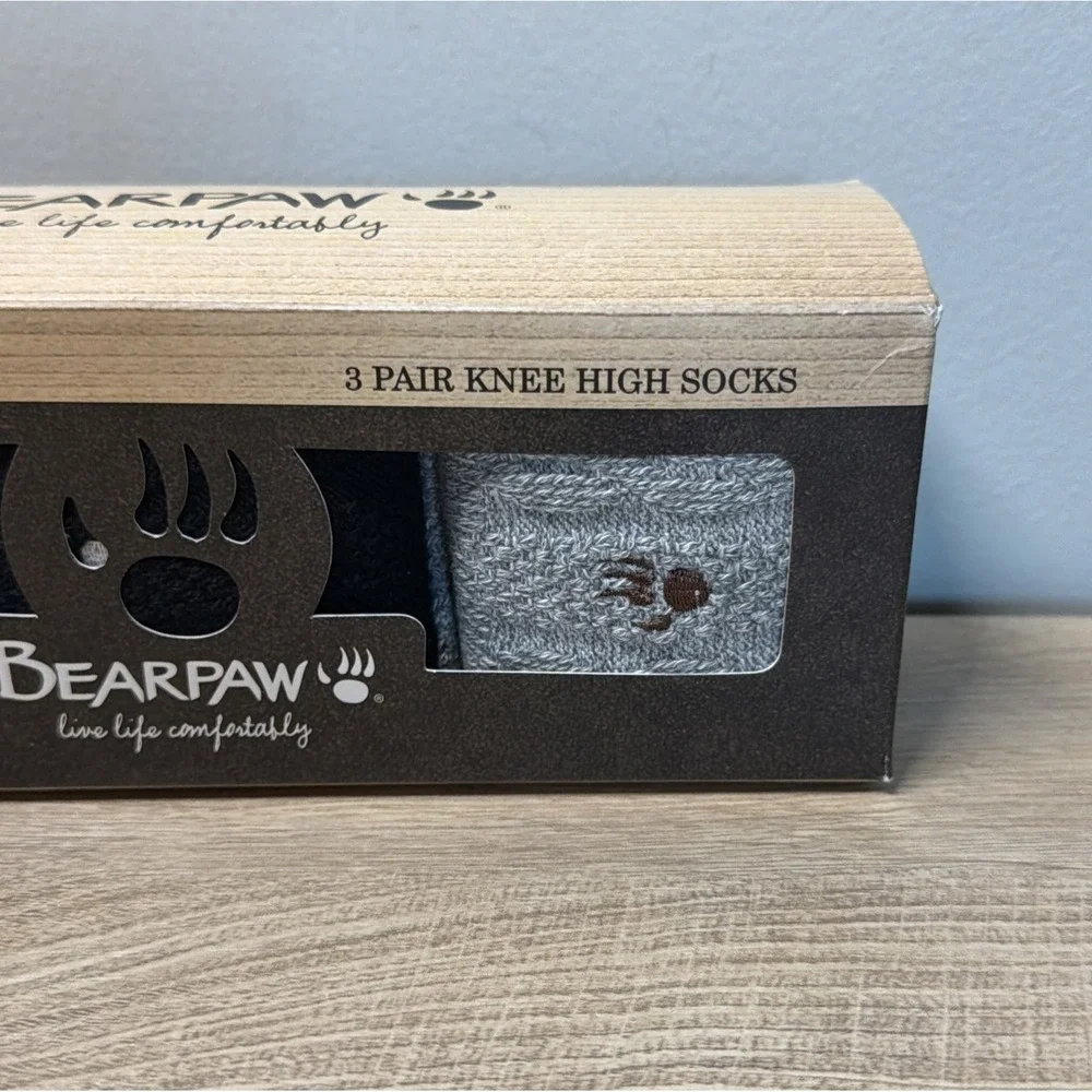 BEARPAW Womens Knee High Socks Size 9 - 11 3 Pair Pack Cozy Socks Gift Set New